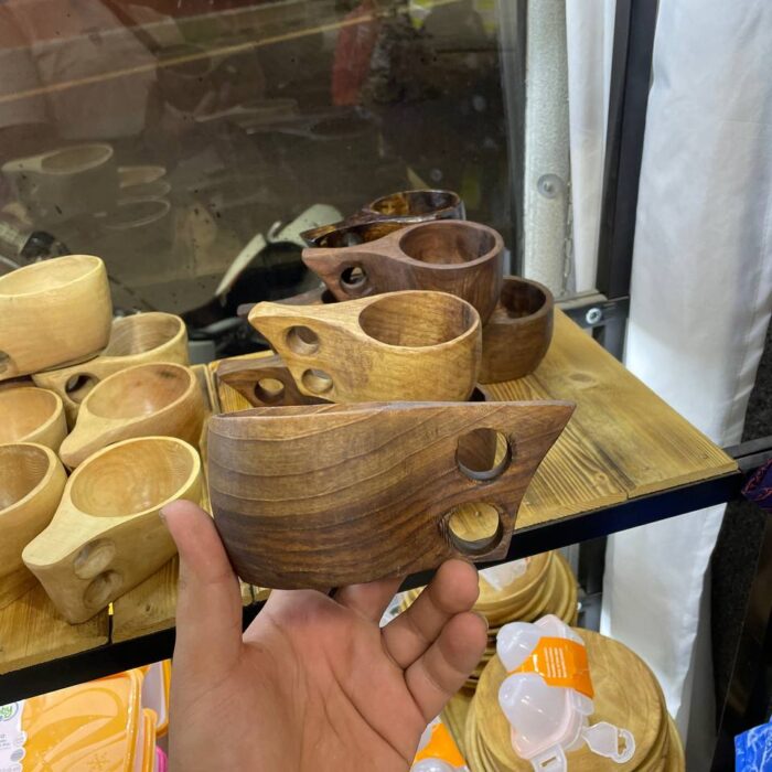 لیوان چوبی دسته دار سایز بزرگ